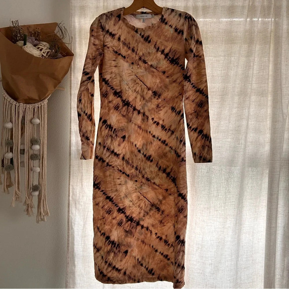 Munthe peach tie dye mail relaxed casual midi dress - Picture 3 of 7